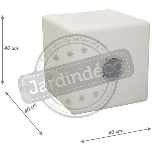 Cube Tabouret Led Et Haut Parleur 40 Cm - 4