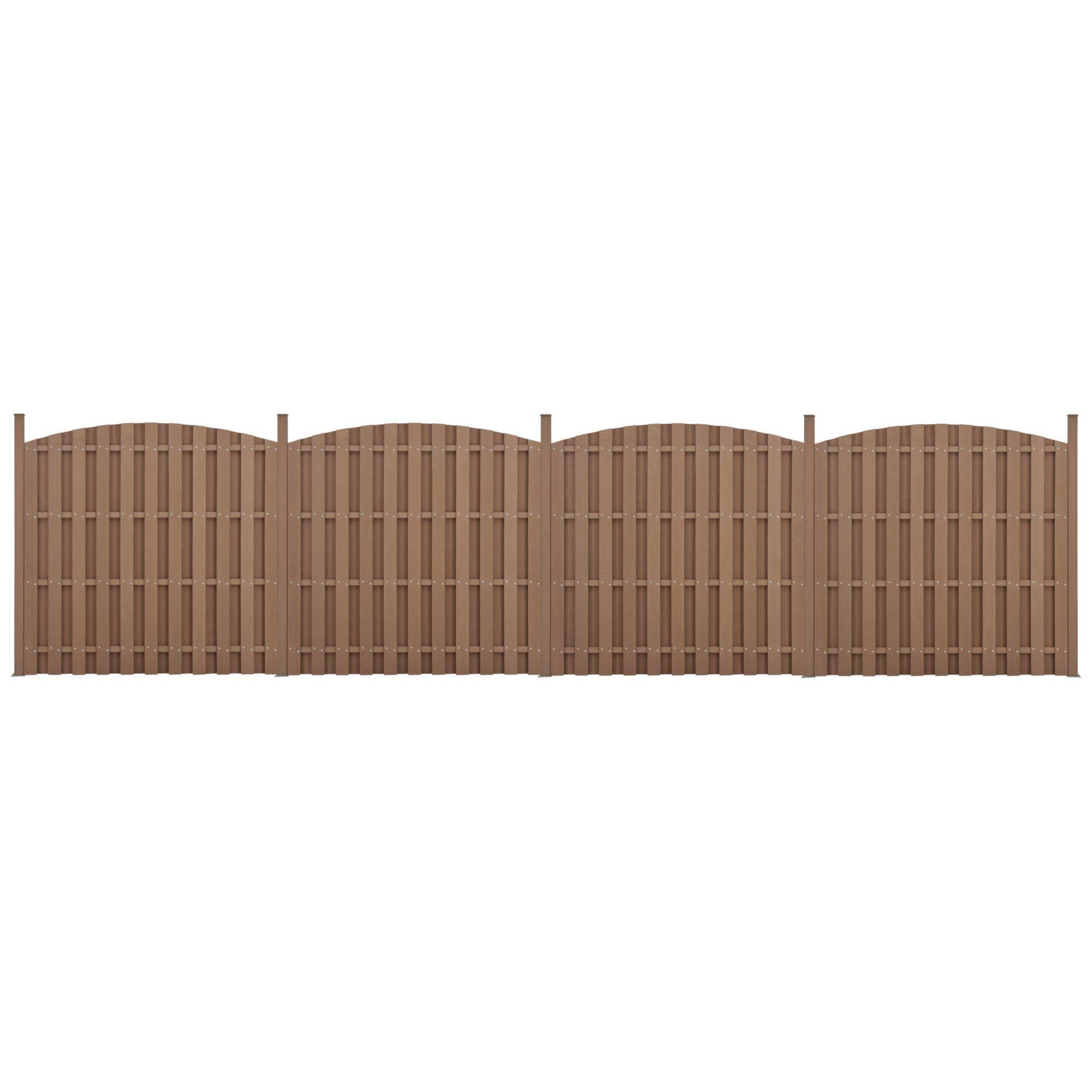 4 Pices De Clture Barrire Brise Vue Brise Vent Bois Composite Wpc Demi-C...