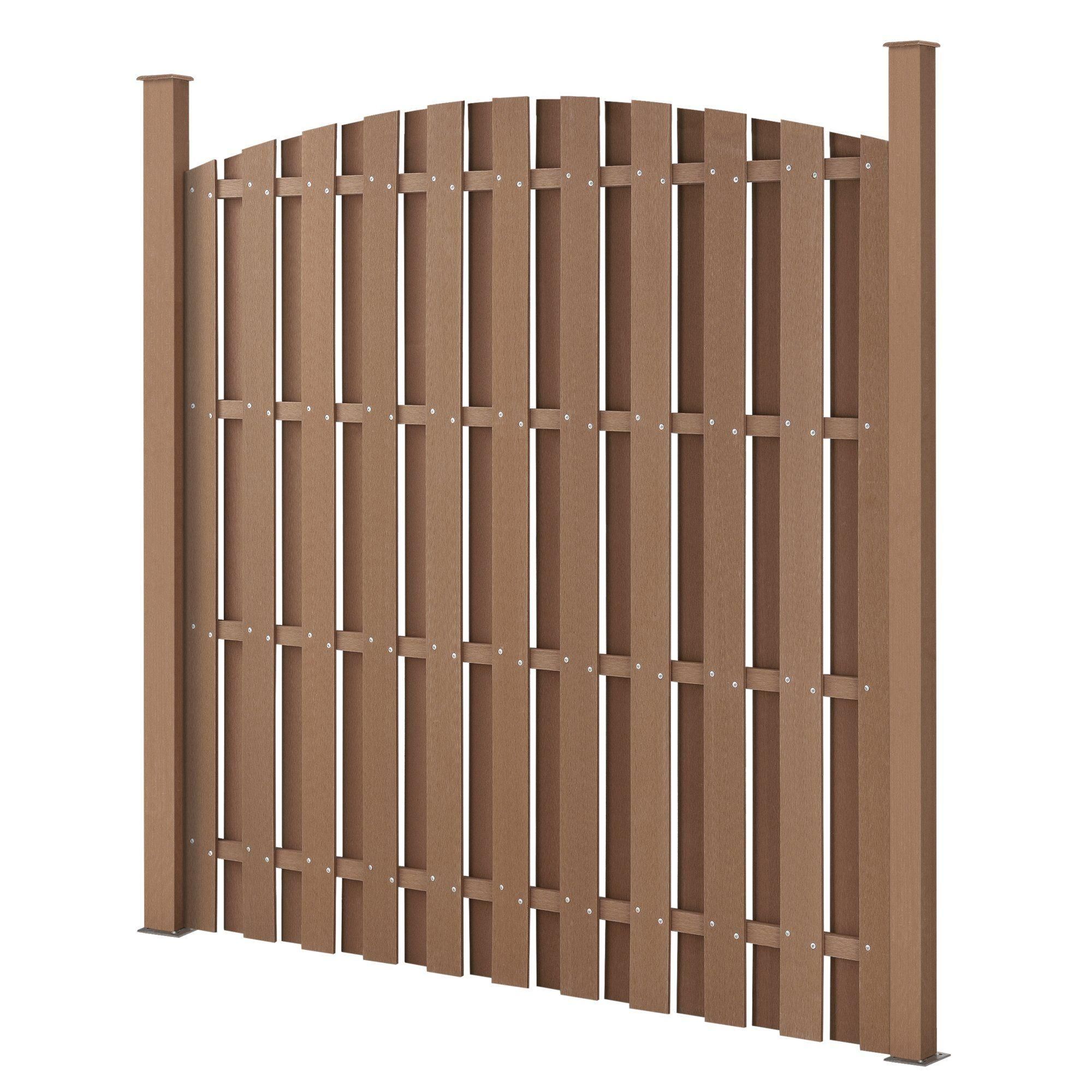 4 Pices De Clture Barrire Brise Vue Brise Vent Bois Composite Wpc Demi-C... - 2
