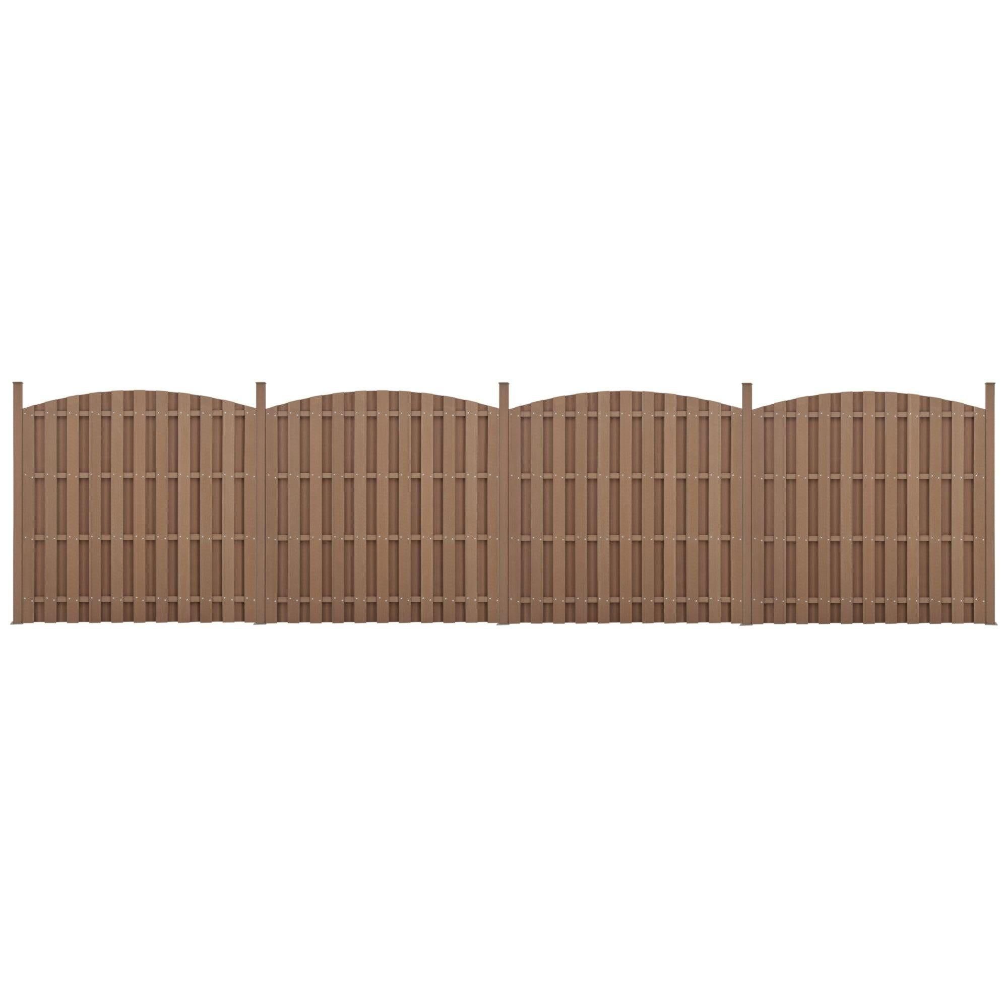 4 Pices De Clture Barrire Brise Vue Brise Vent Bois Composite Wpc Demi-C... - 3