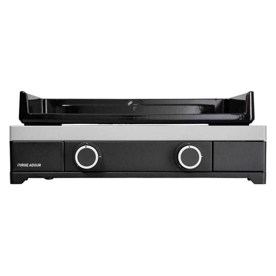Plancha gaz Modern 60 acier gris clair et noir - 2