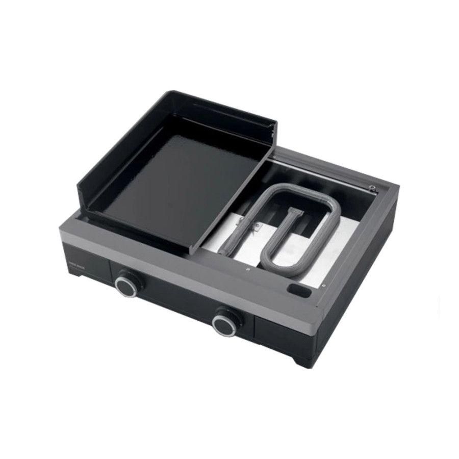 Plancha gaz Modern 60 acier gris clair et noir - 4