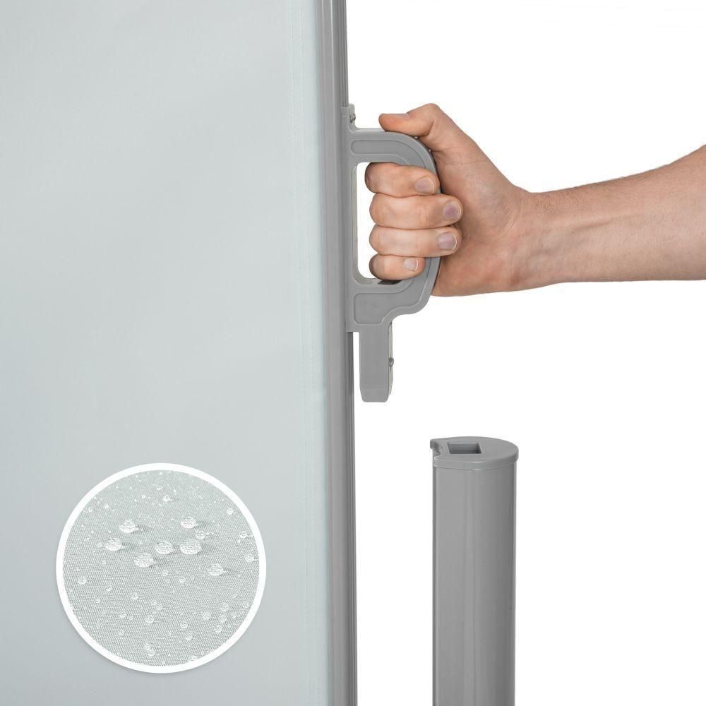 Auvent Store Latral Brise-Vue Paravent Rtractable Double Gris 160 X 600 C... - 3