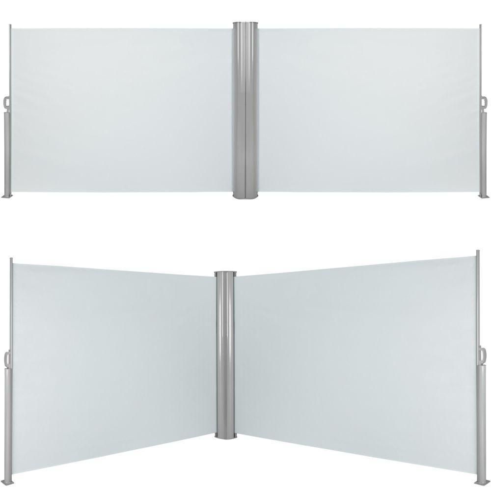 Auvent Store Latral Brise-Vue Paravent Rtractable Double Gris 160 X 600 C... - 4