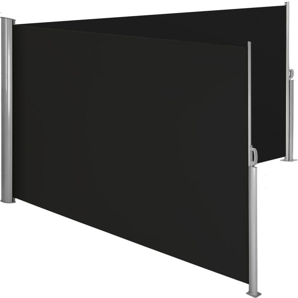 Auvent Store Latral Brise-Vue Paravent Rtractable Double Noir 180 X 600 C...