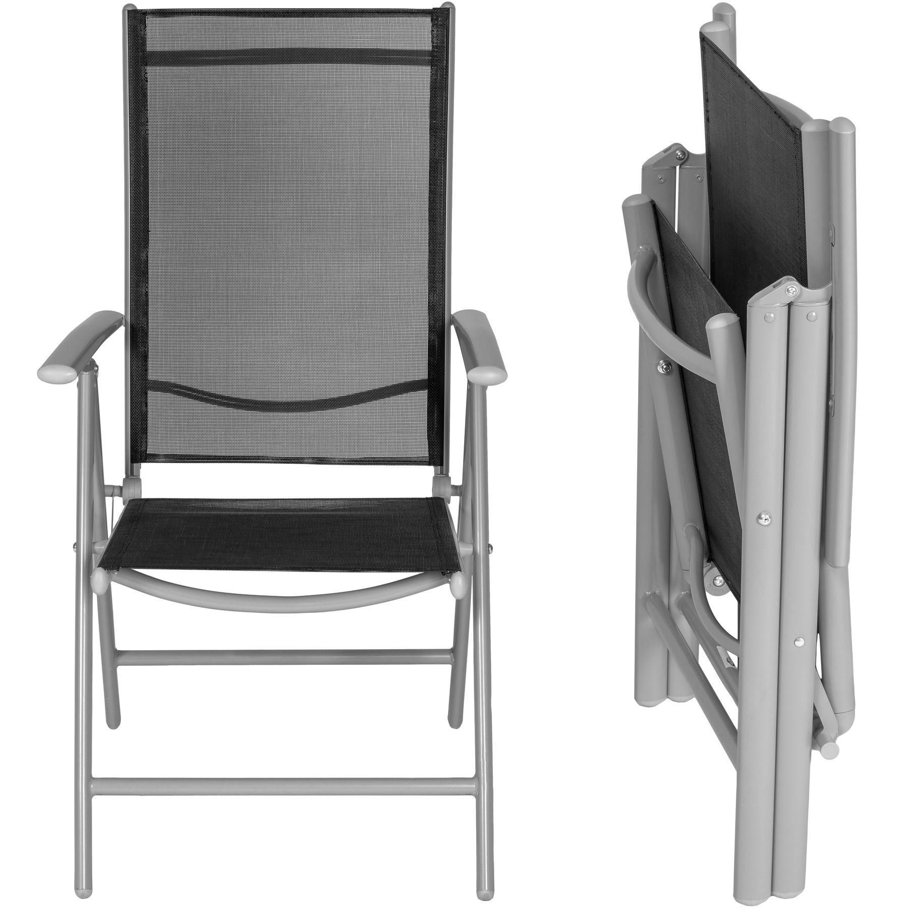 Lot De 6 Chaises De Jardin Pliantes - Noir/Gris - 3