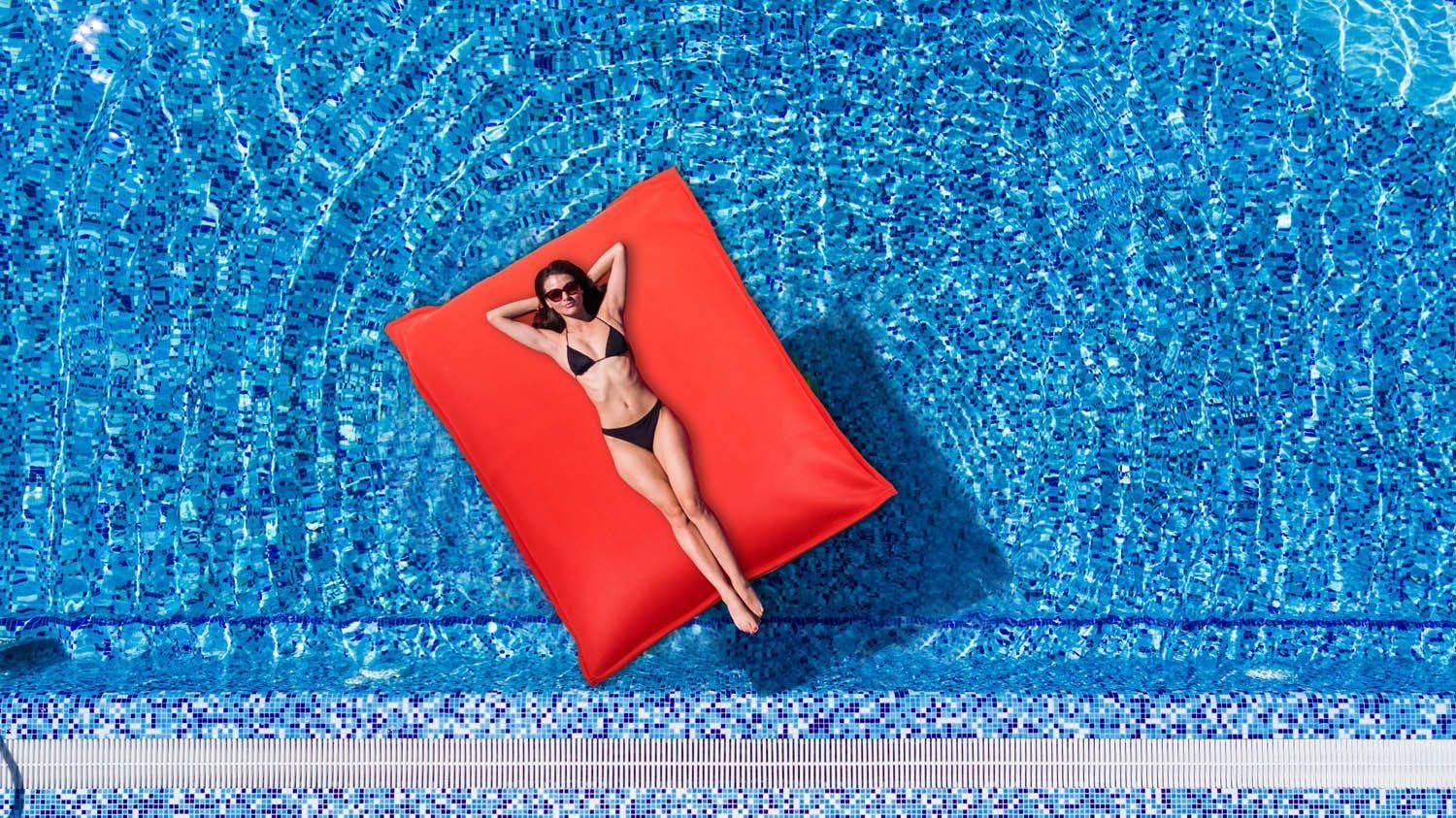 Pouf G?Ant Piscine Couleur En Toile Polyester Mesh - 2