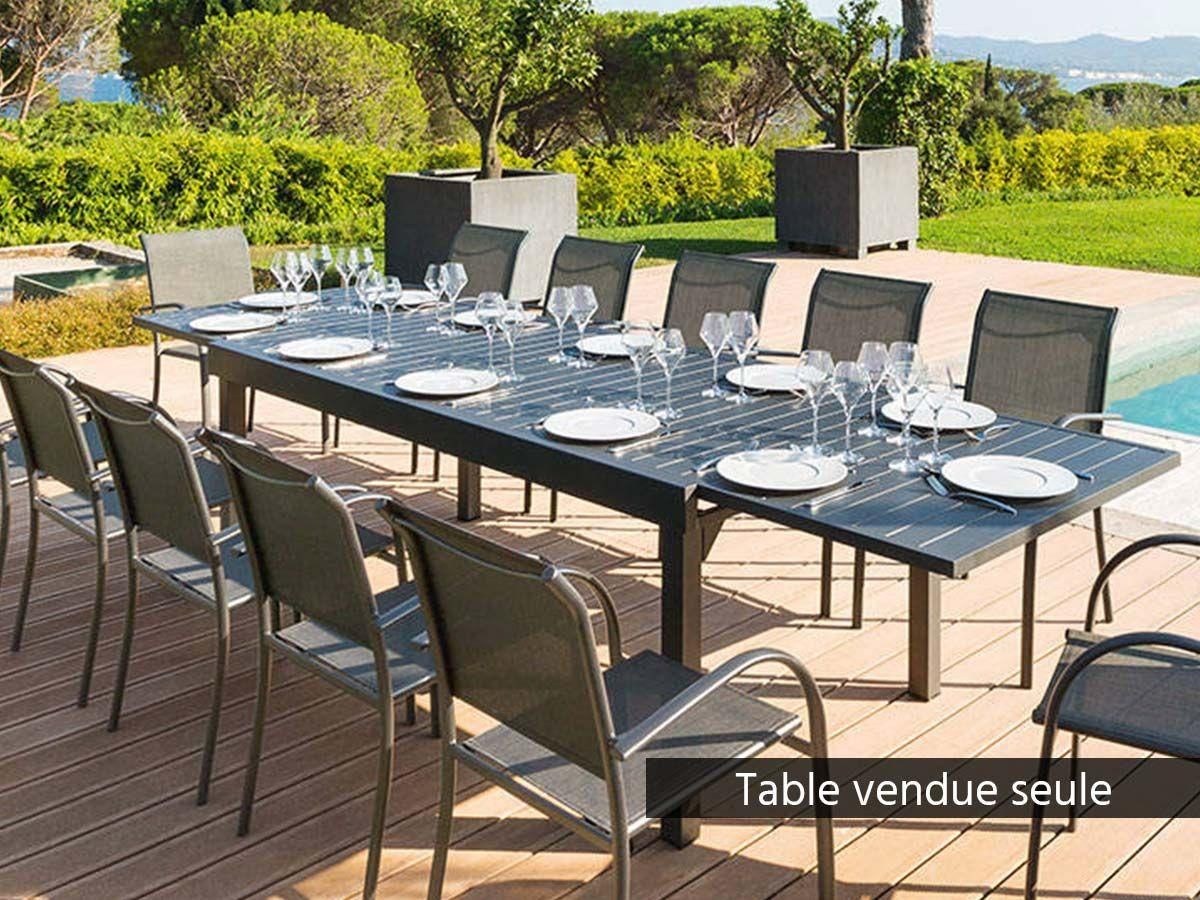 Table Extensible Rectangulaire Alu Piazza 10/12 Places Graphite Hespride