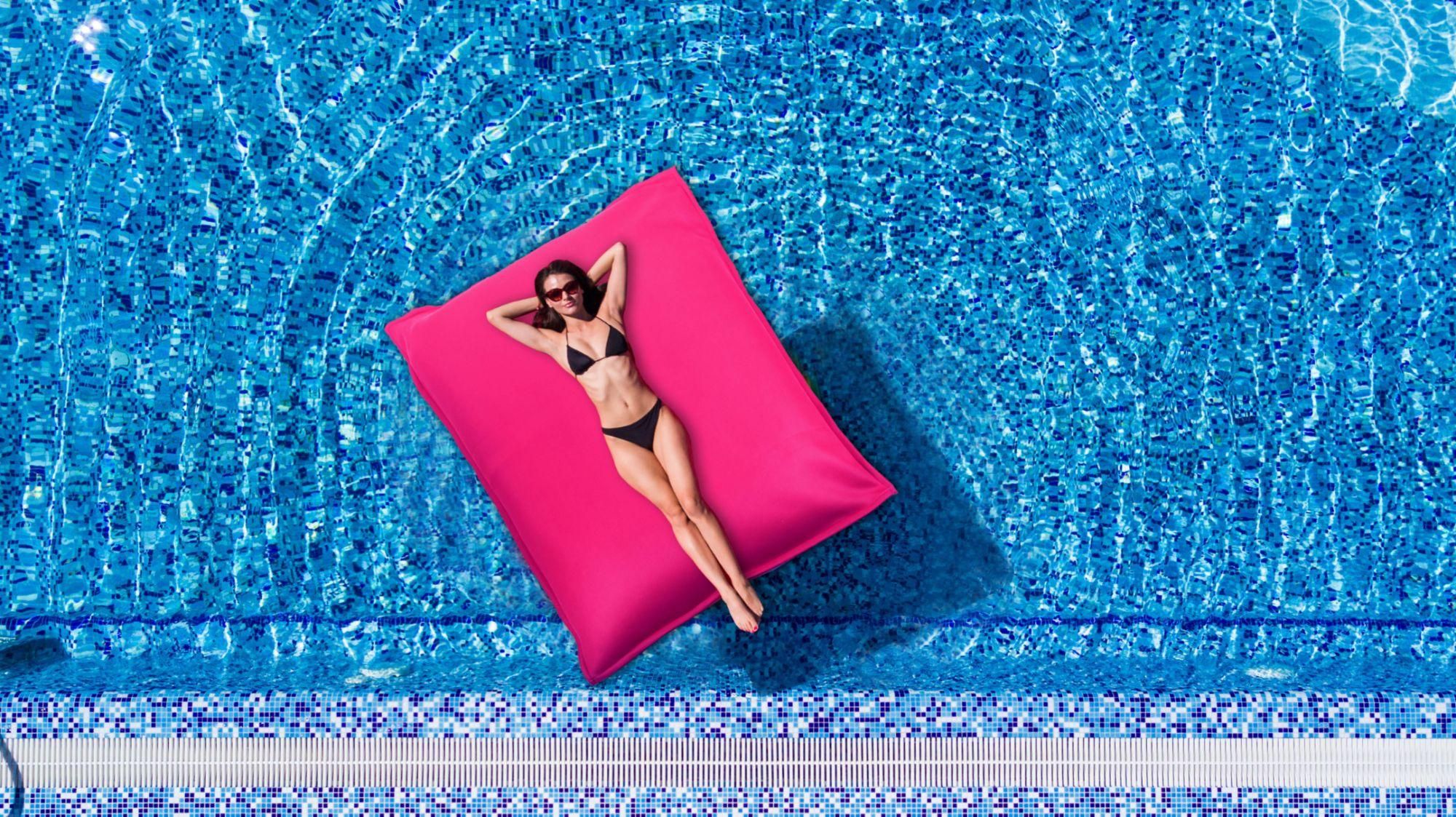 Pouf G?Ant Piscine Couleur En Toile Polyester Mesh - 2