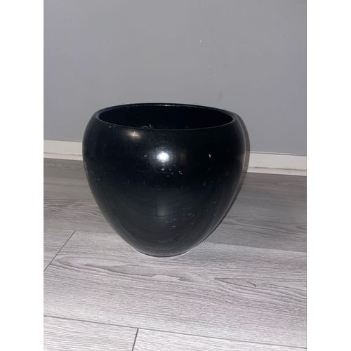 Vase boule céramique /Pot de fleur noir 26cm de diamètre 