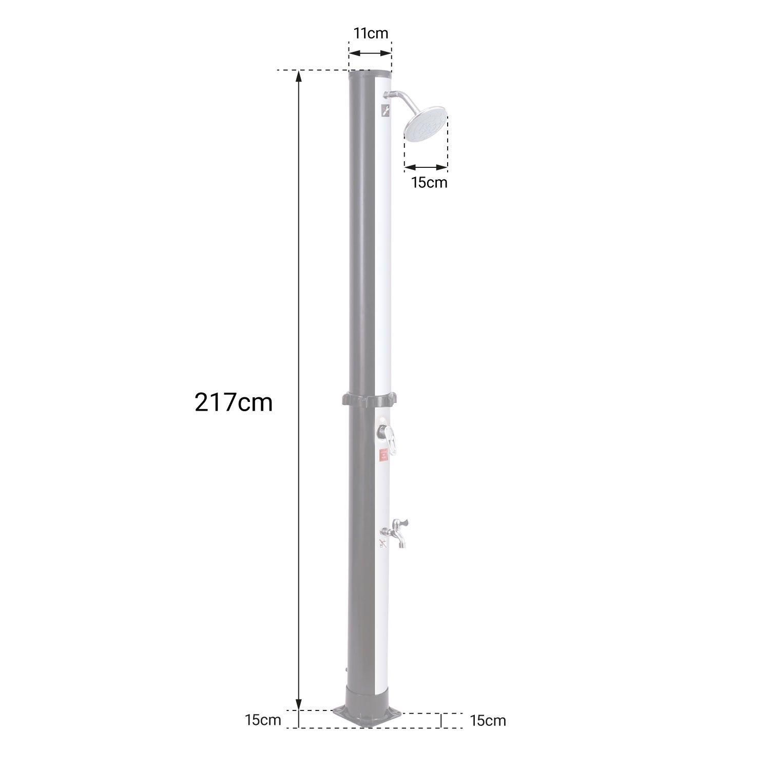 Douche solaire MOOREA noire et argent 18L - 4