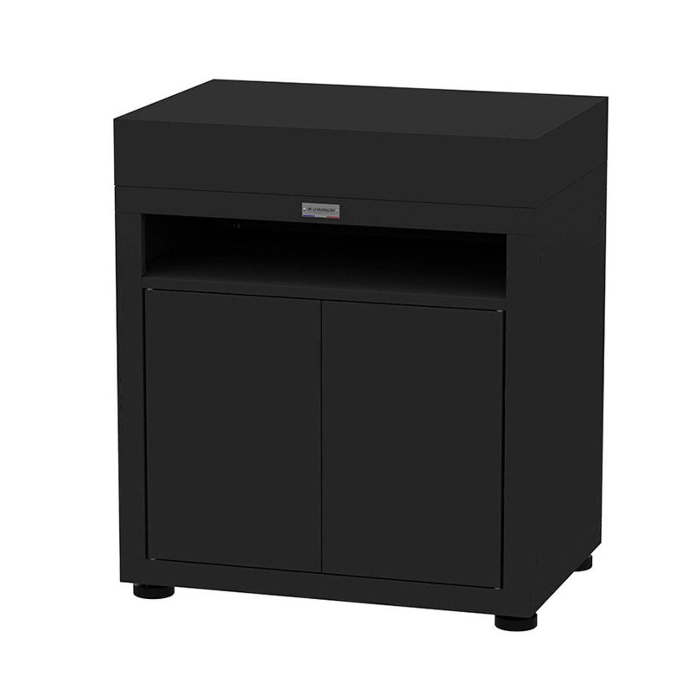 Meuble De Cuisine Ext�rieure Avec Tablette En Acier Noir