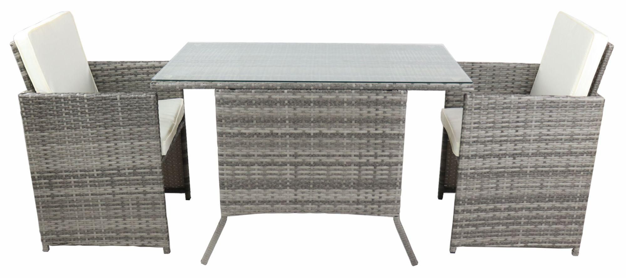 Vcm 3 Pcs. Salon De Jardin Balcon Set Meubles De Jardin Verre Table Chaises...