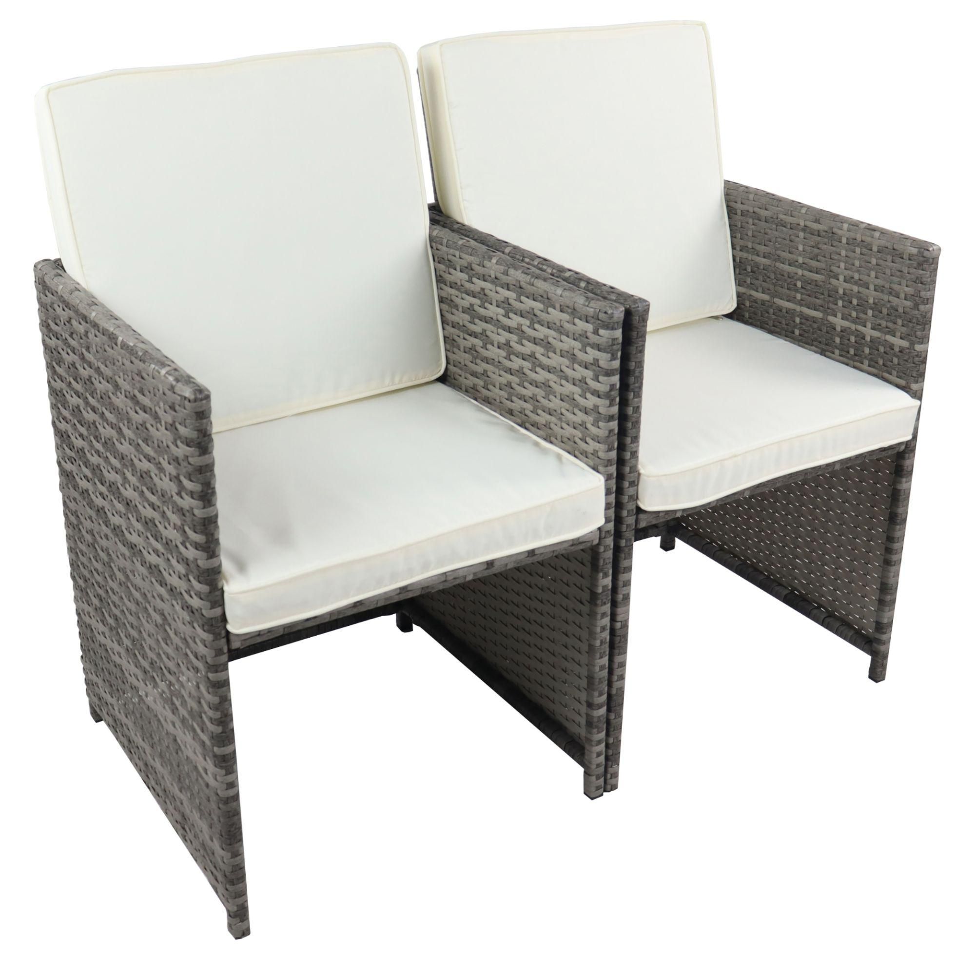 Vcm 3 Pcs. Salon De Jardin Balcon Set Meubles De Jardin Verre Table Chaises... - 2