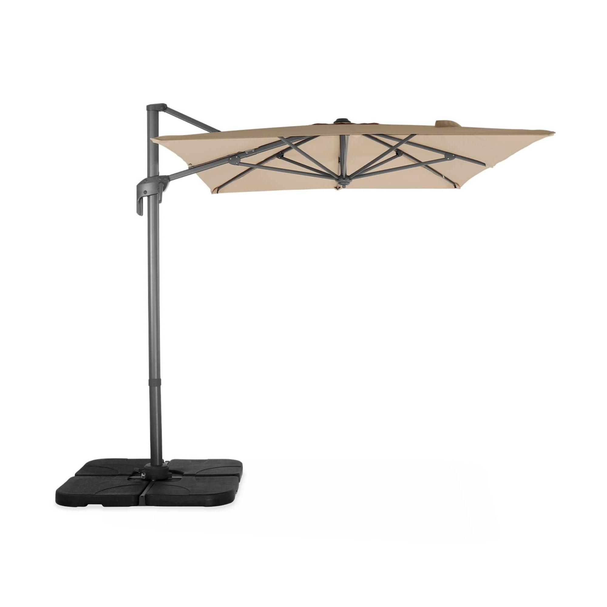 Parasol D�port� Rectangulaire 2x3m - Antibes - Beige - Parasol Excentr� Inc... - 4