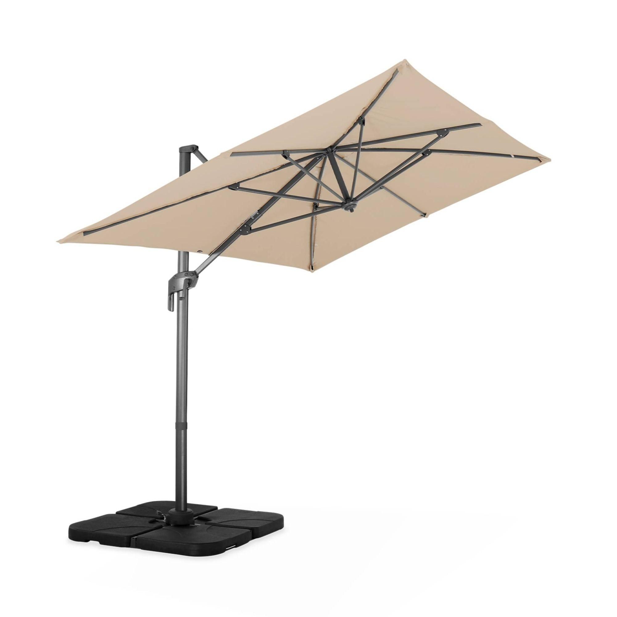 Parasol D�port� Rectangulaire 2x3m - Antibes - Beige - Parasol Excentr� Inc... - 5