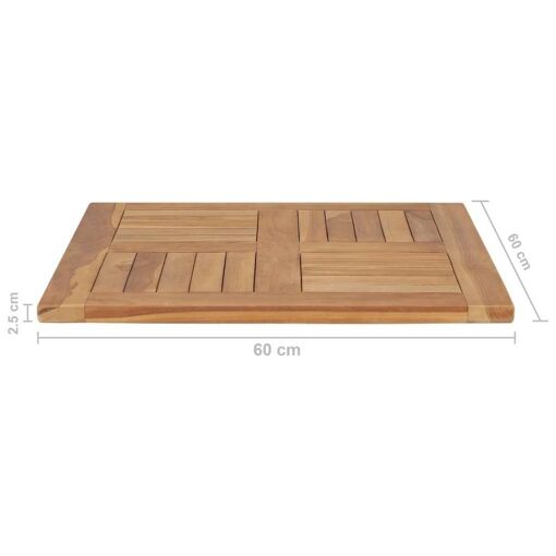 Dessus De Table Bois De Teck Solide 60x60x2,5 Cm - 6
