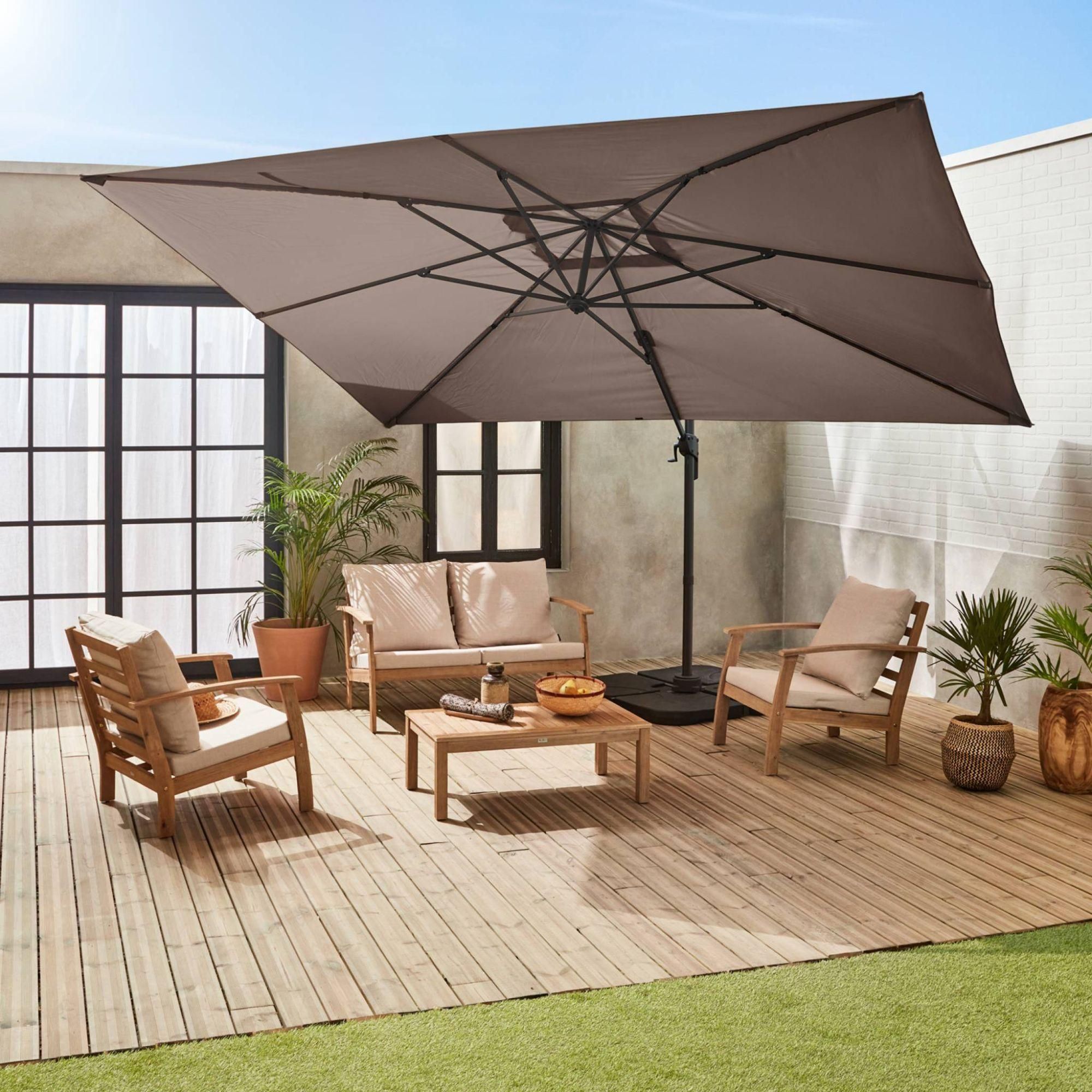 Parasol Dport Rectangulaire 3x4m - Antibes - Taupe - Parasol Dport. Inc... - 3