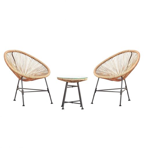Acapulco Beige 2 Chaises Et 1 Table - 6