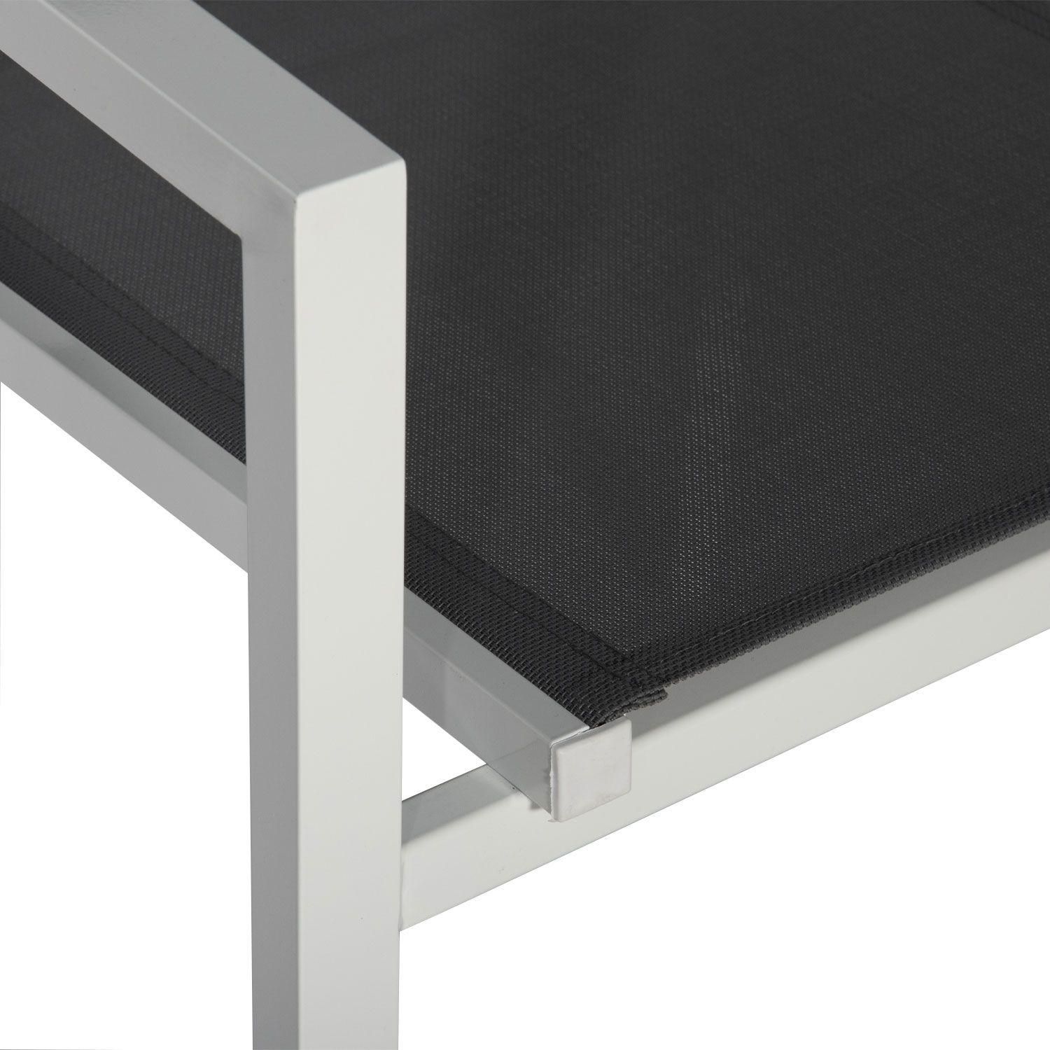 Lot De 4 Chaises En Aluminium Blanc - Textil�ne Gris - 5