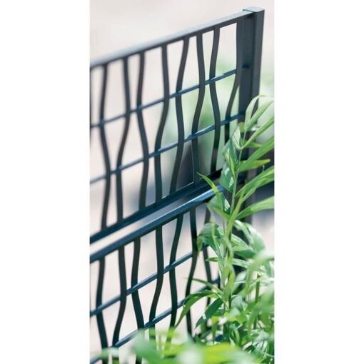 Bac A Fleur Ethica Rectangulaire 80 Cm Avec Treillis Graphite - 2