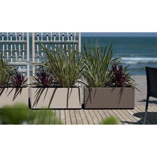 Bac A Fleur Ethica Rectangulaire 80 Cm Avec Treillis Graphite - 3