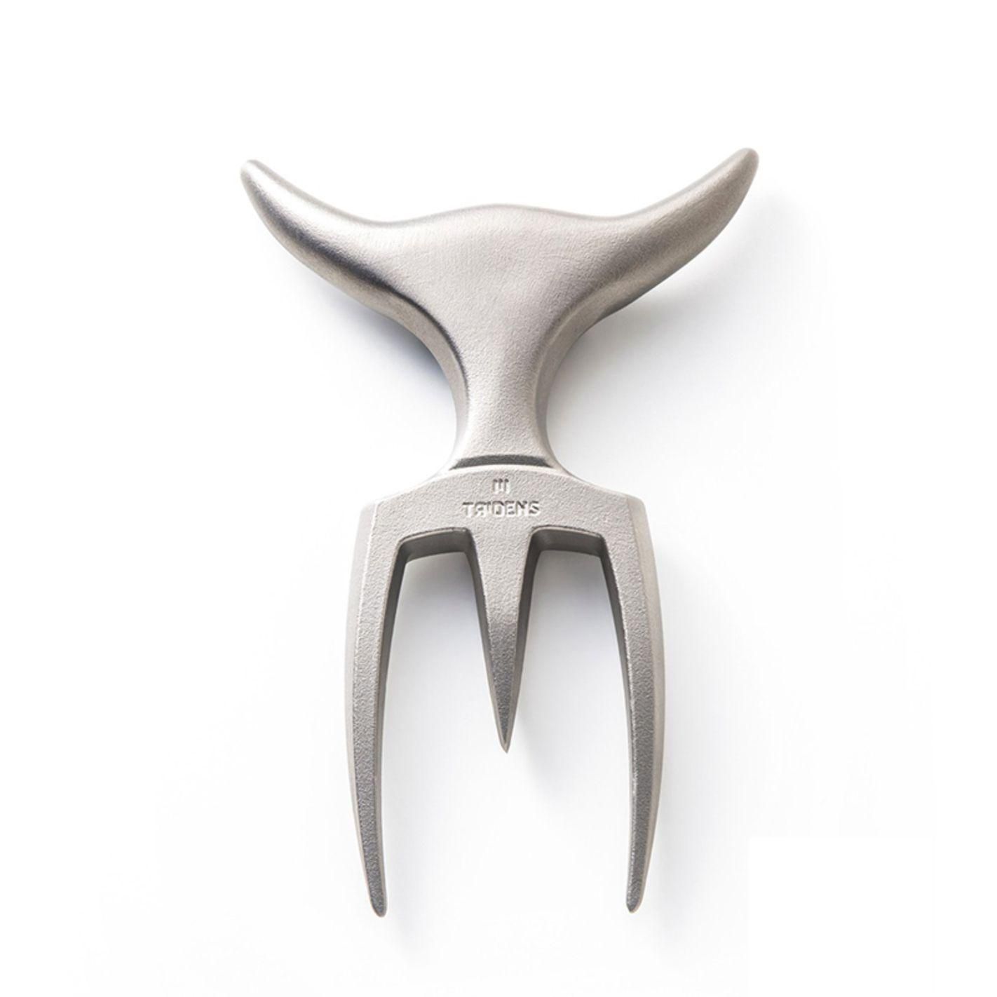 Fourchette  viande Tridens brute + Socle en htre - 2