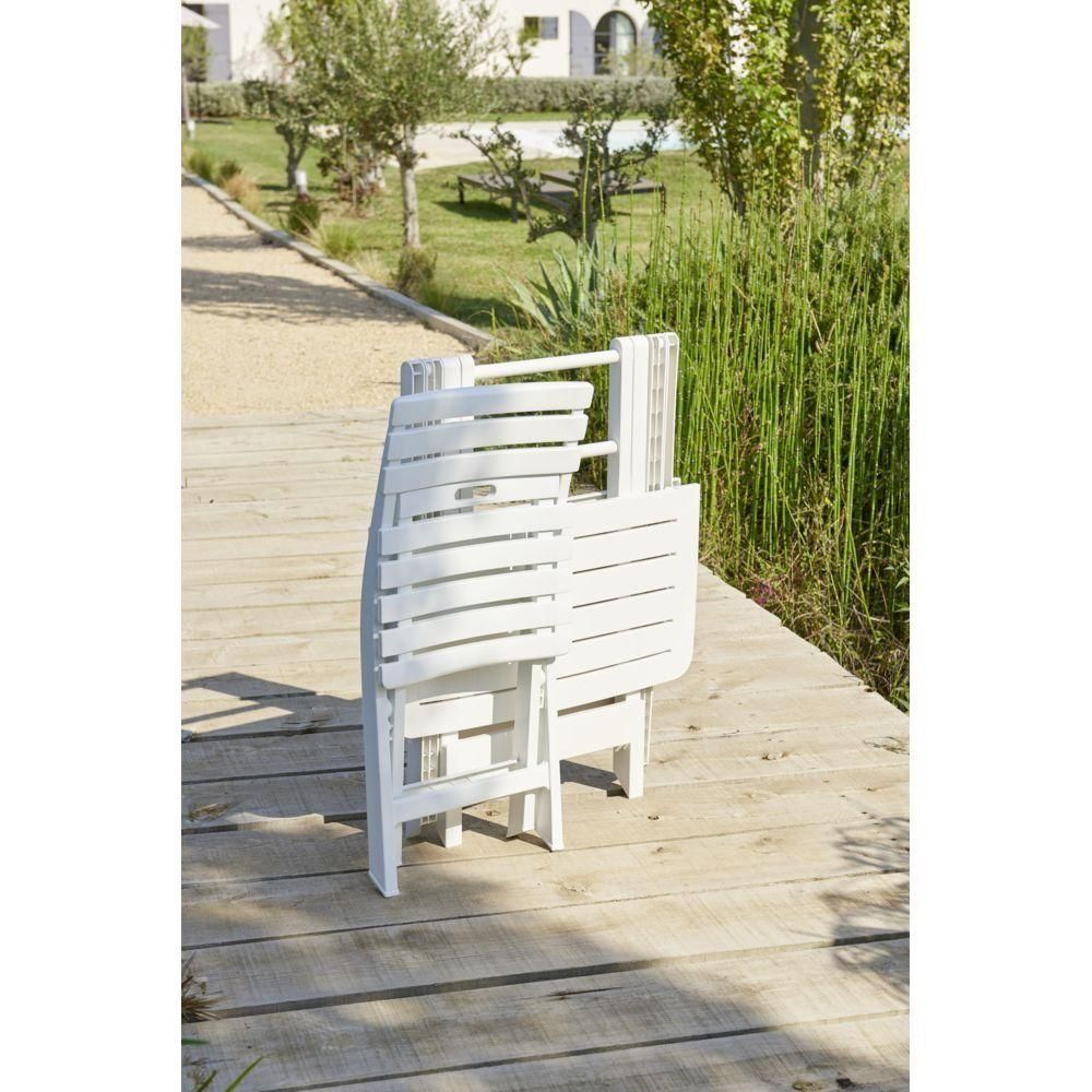 Ensemble Table Et 2 Chaises Camping Balcon - Blanc - 3