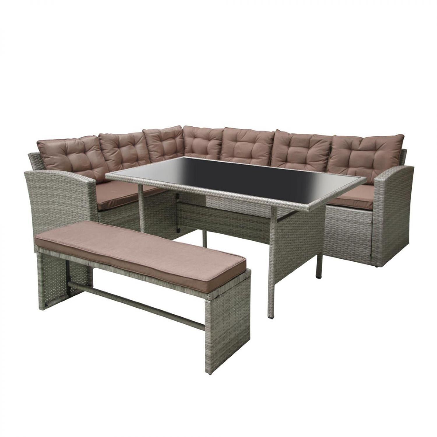 Moorea Salon De Jardin Rsine Gris & Caf 8 Places - 2