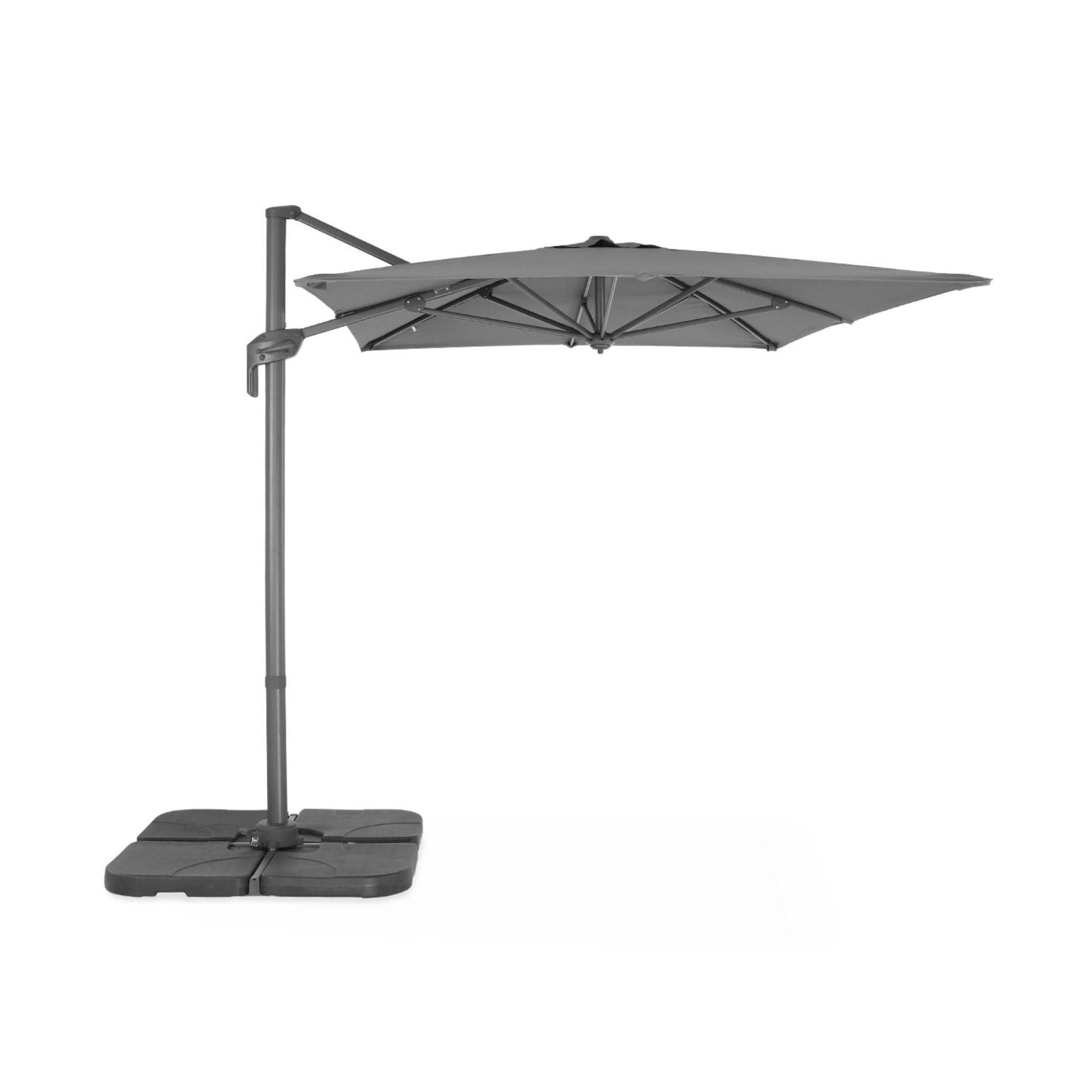 Parasol D�port� Rectangulaire 2x3m Antibes Gris Parasol Excentr� Inclinable... - 4