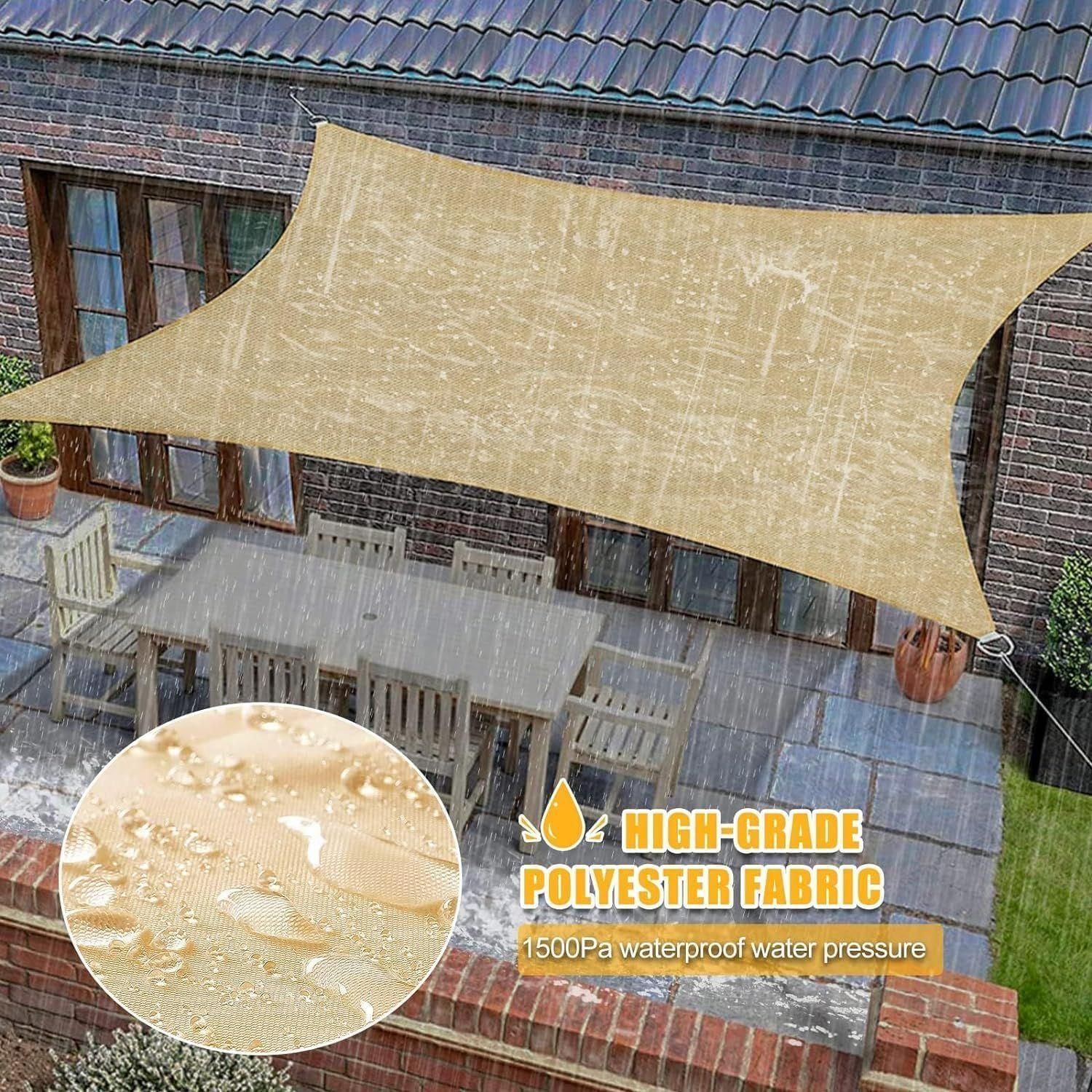 Voile D'ombrage Impermable 3 X 4 M, Avec Guirlande Lumineuse Solaire Led I... - 4