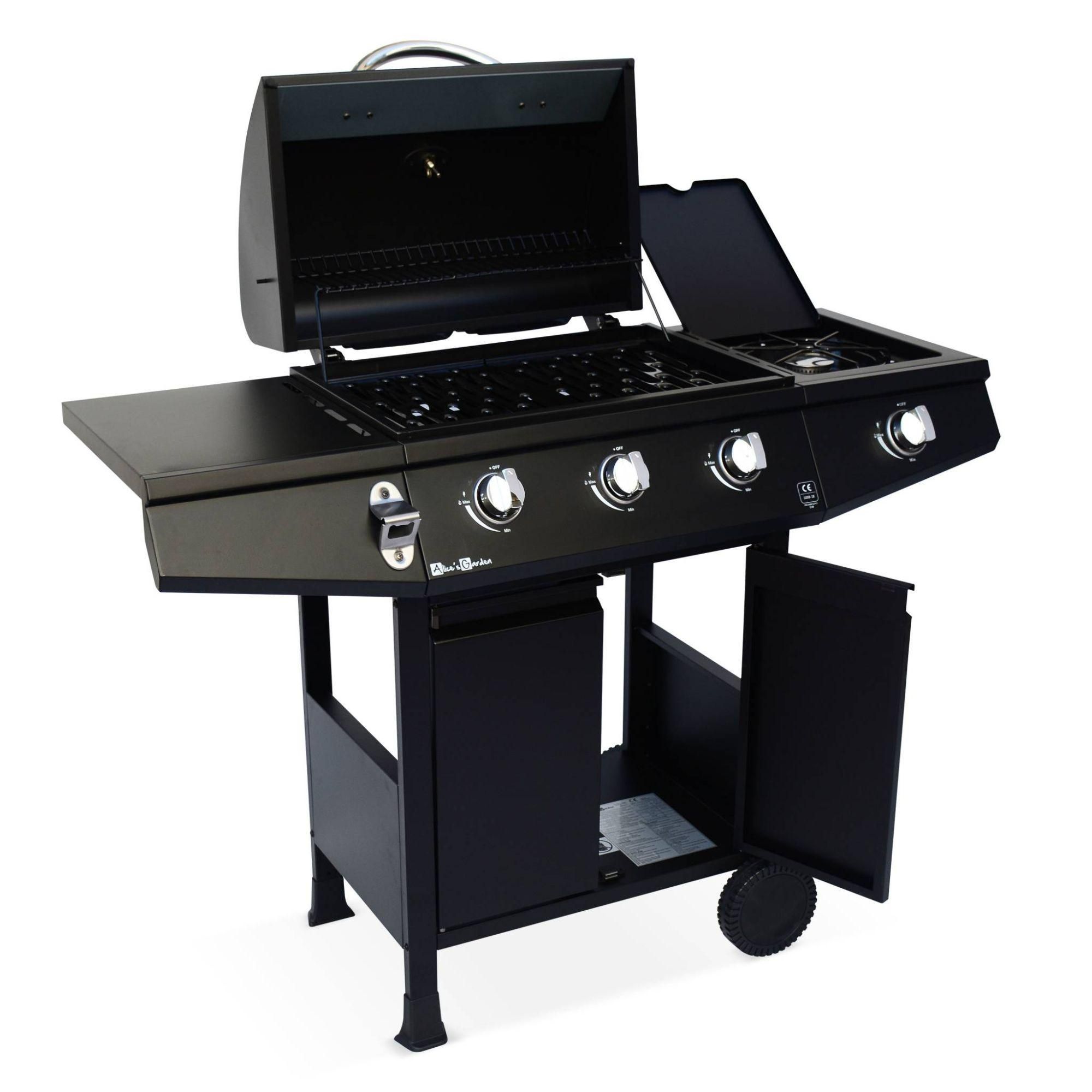 Barbecue Gaz - Treville - Barbecue 3 Br�leurs + 1 Feu Lat�ral Noir. Avec Th... - 3
