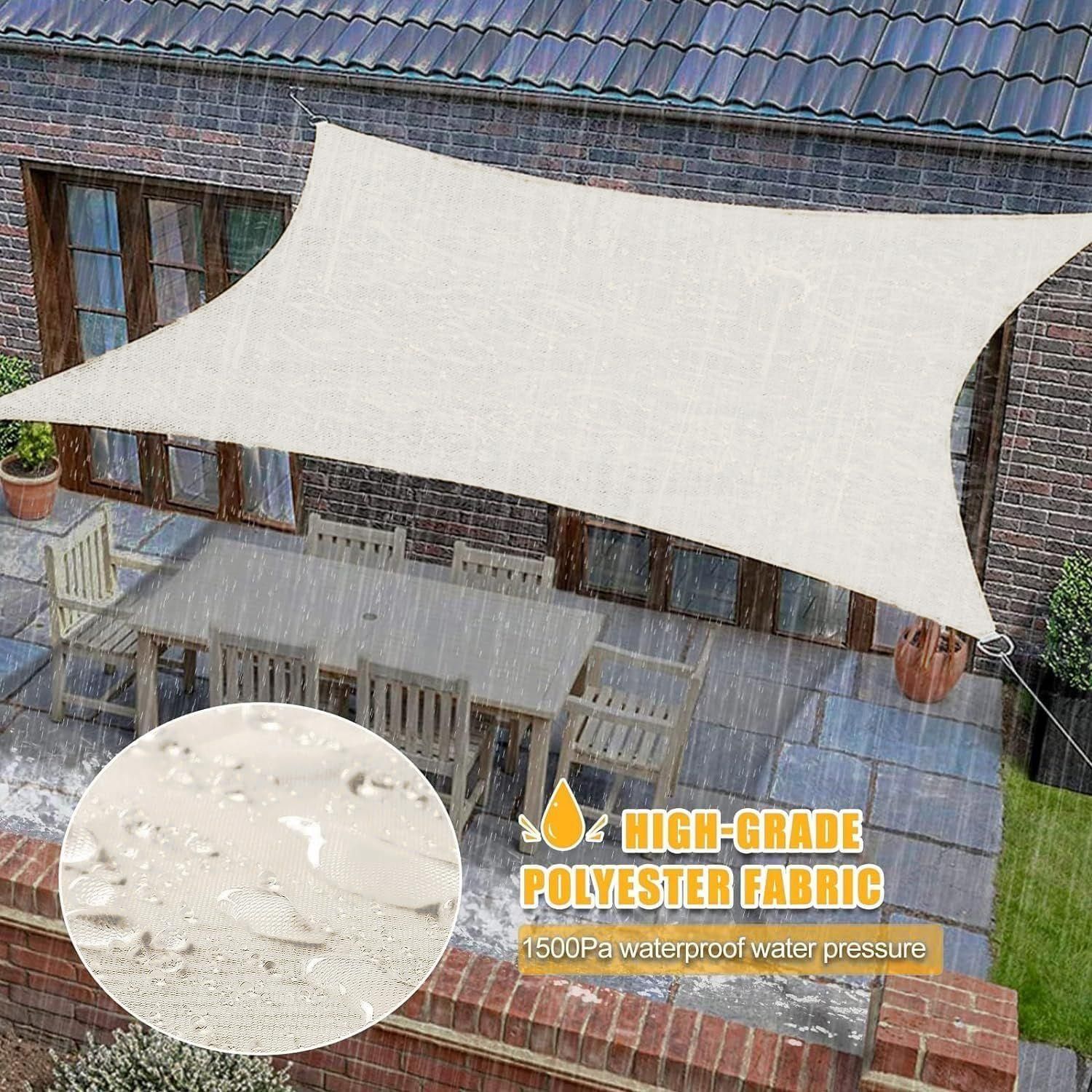Voile D'ombrage Impermable 3 X 4 M, Avec Guirlande Lumineuse Solaire Led I... - 3