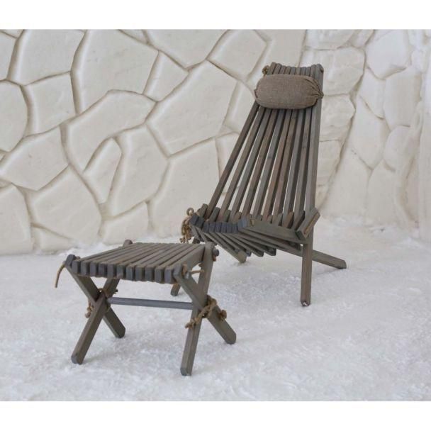 Repose Pieds Table Basse Lilly Pin Gris - 2