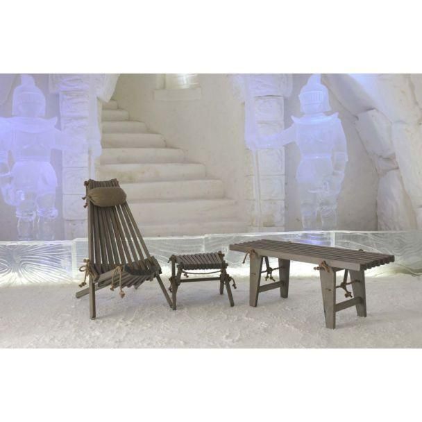 Repose Pieds Table Basse Lilly Pin Gris - 4