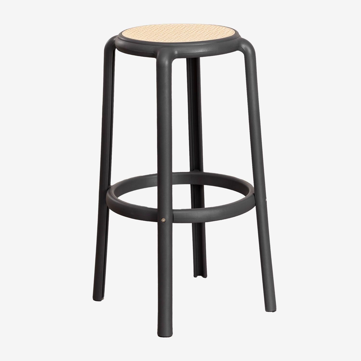 Pack De 2 Tabourets Hauts Omara Gris Graphite