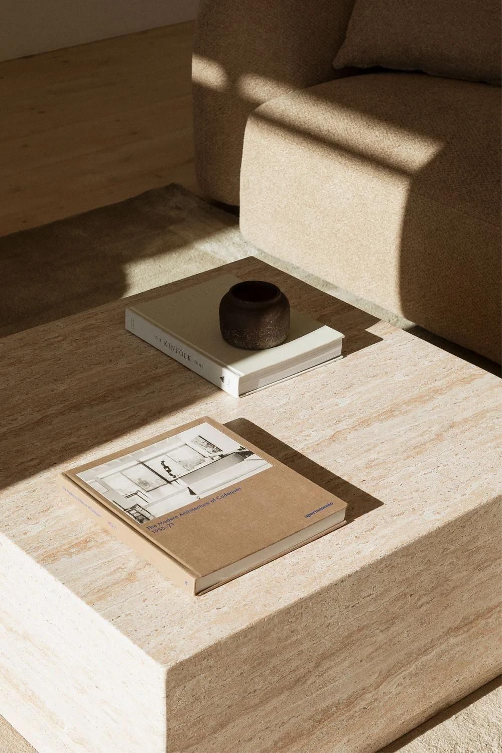 Table Basse En Ciment Aspect Travertin Imala 80 X 80 Cm - 3