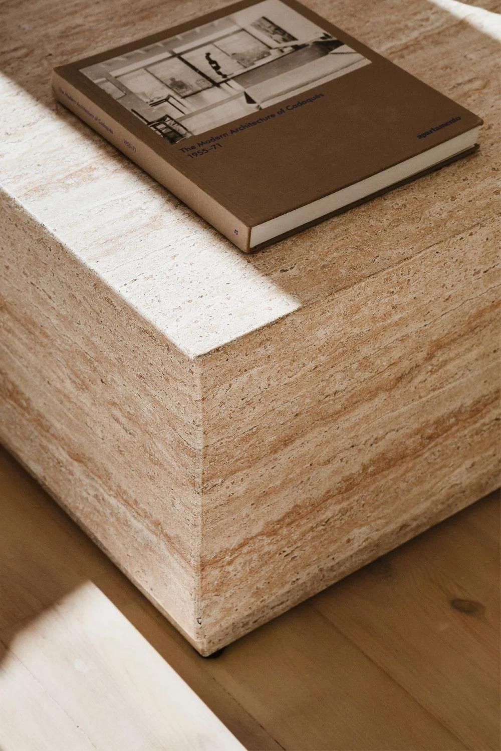 Table Basse En Ciment Aspect Travertin Imala 80 X 80 Cm - 4
