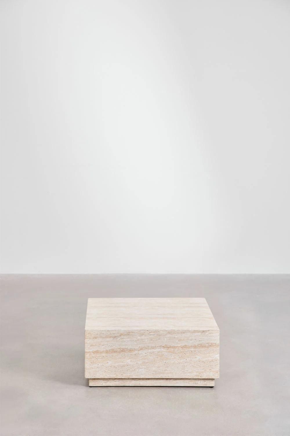 Table Basse En Ciment Aspect Travertin Imala 80 X 80 Cm - 6