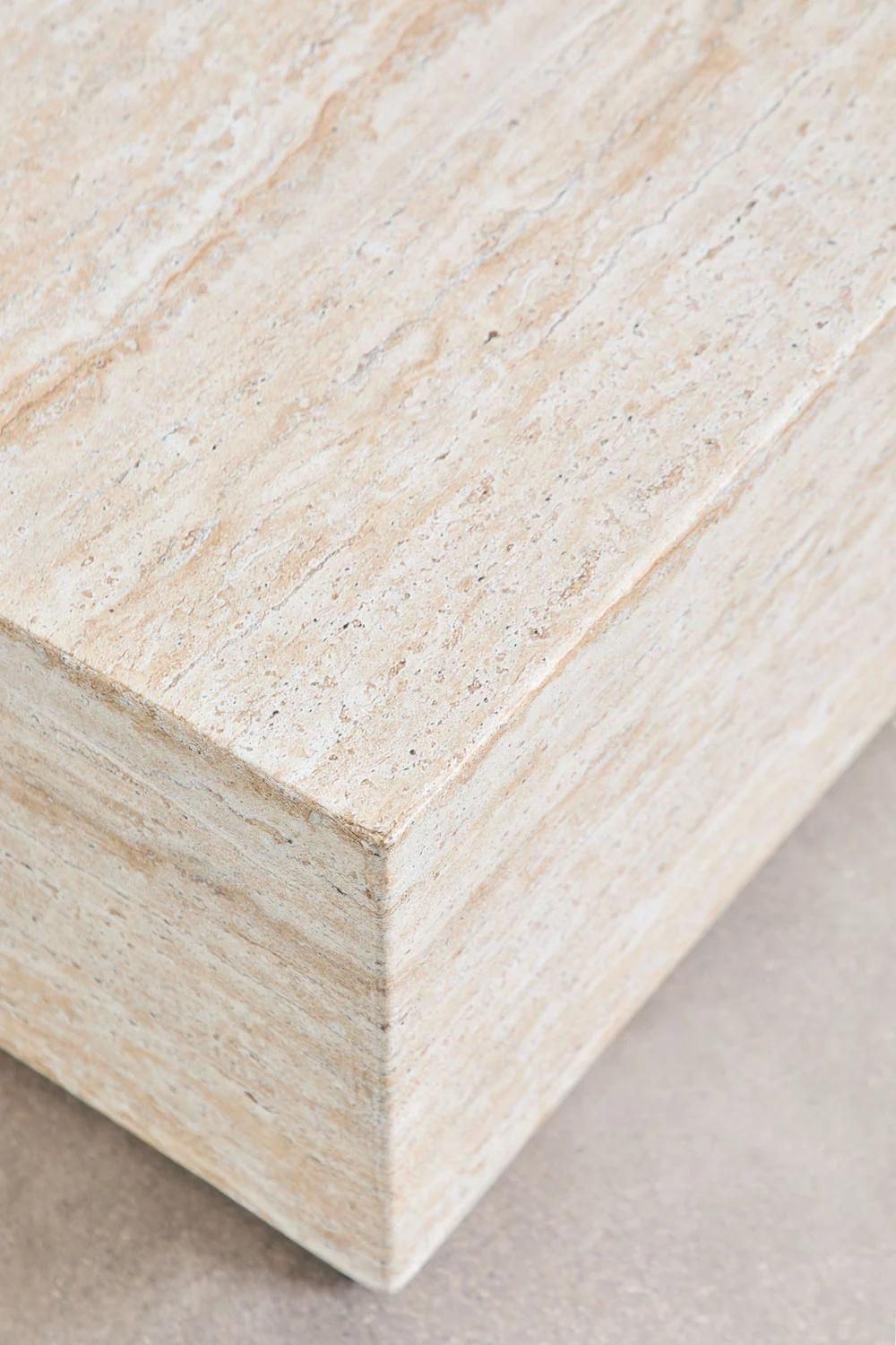 Table Basse En Ciment Aspect Travertin Imala 80 X 80 Cm - 7