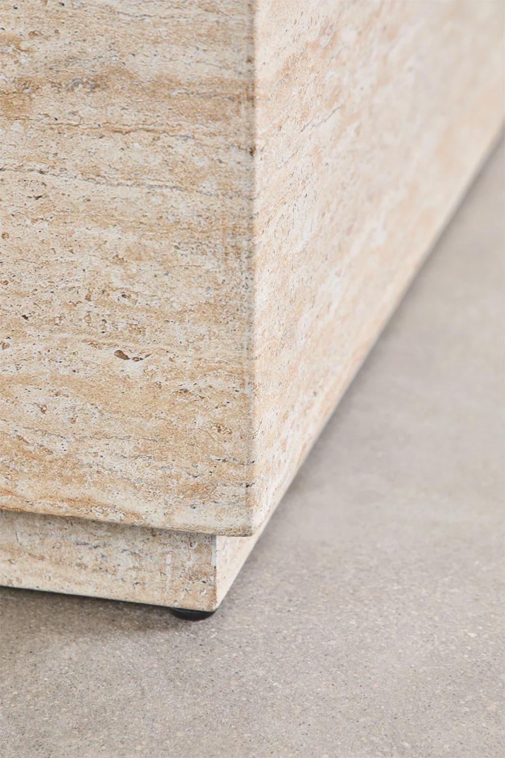 Table Basse En Ciment Aspect Travertin Imala 80 X 80 Cm - 8