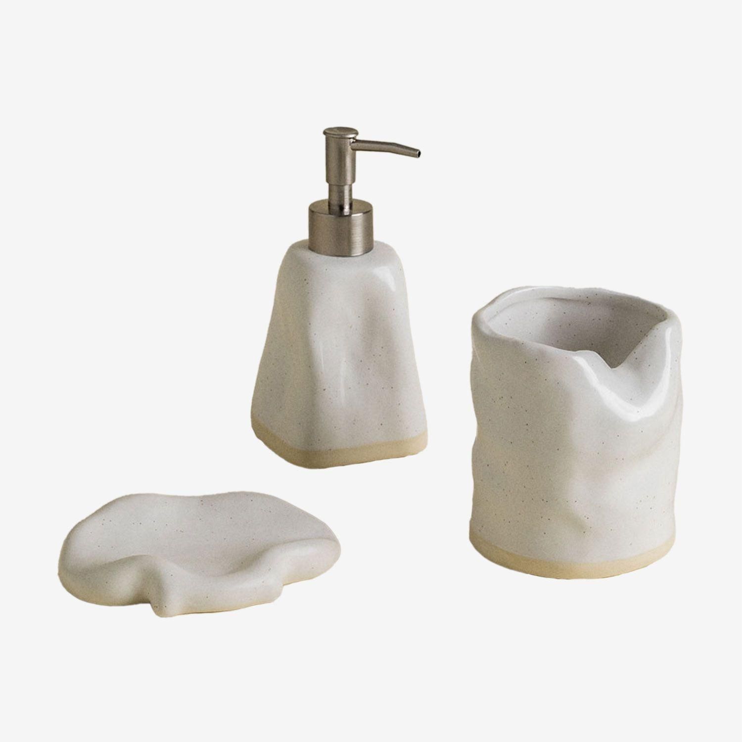 Ensemble de salle de bain en gr�s Tuvan Blanc