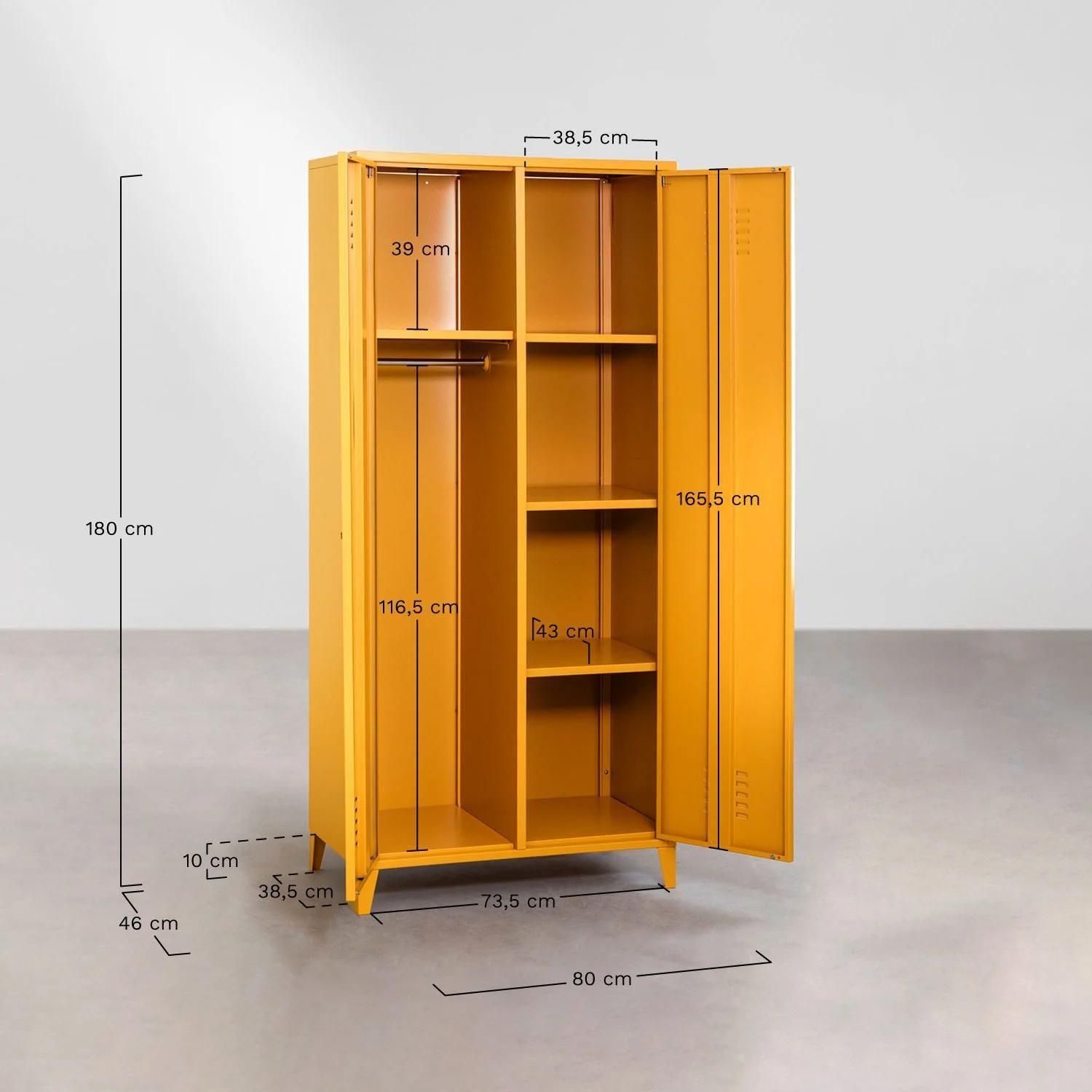 Armoire De Casier  2 Portes En Acier Pohpli Jaune Albero - 7