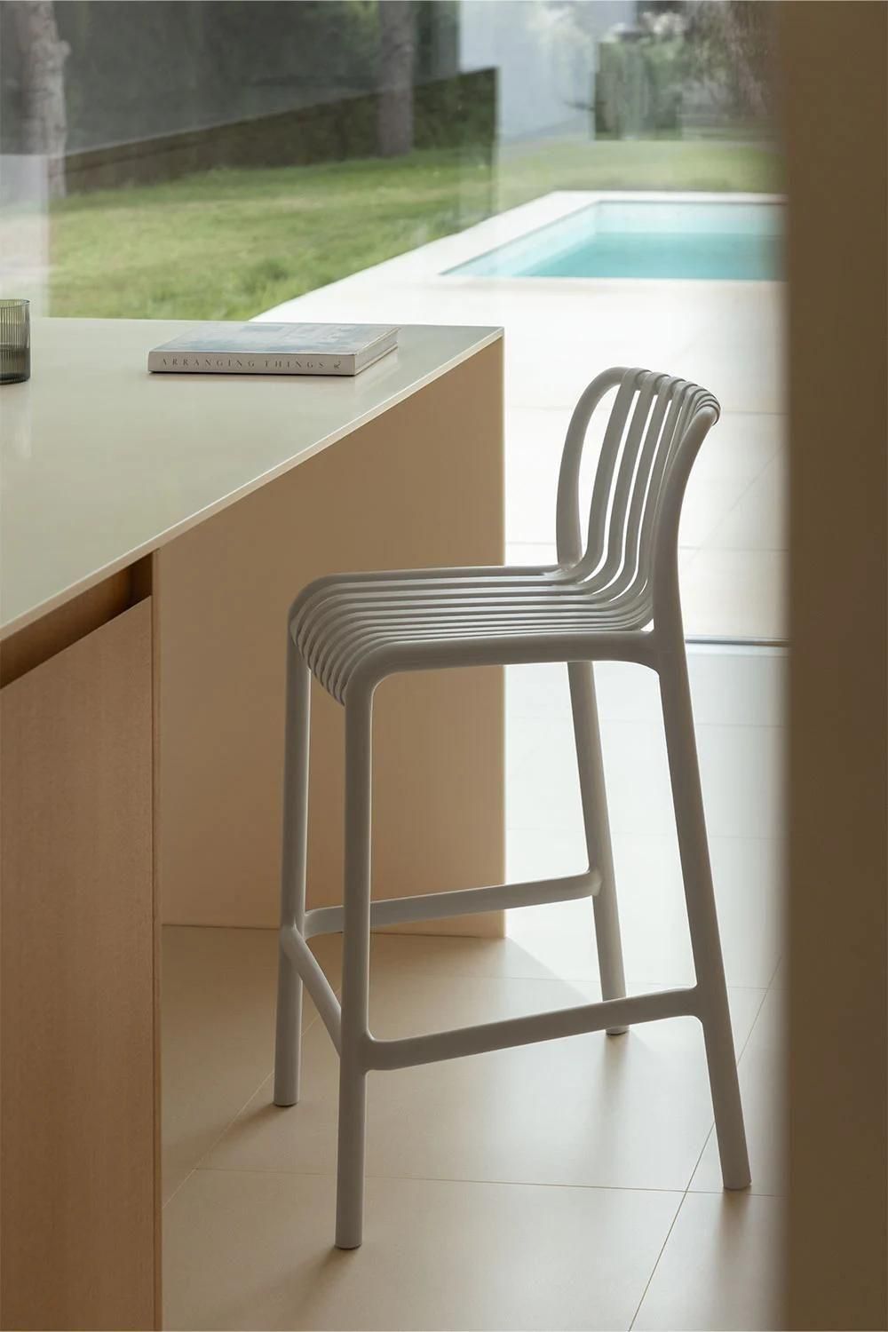 Pack De 2 Tabourets Hauts Empilables Wendell Gris Clair 65 Cm - 2