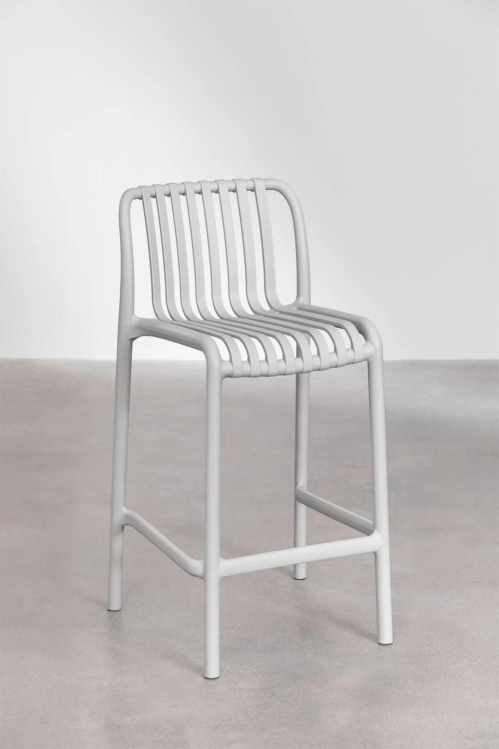 Pack De 2 Tabourets Hauts Empilables Wendell Gris Clair 65 Cm - 3