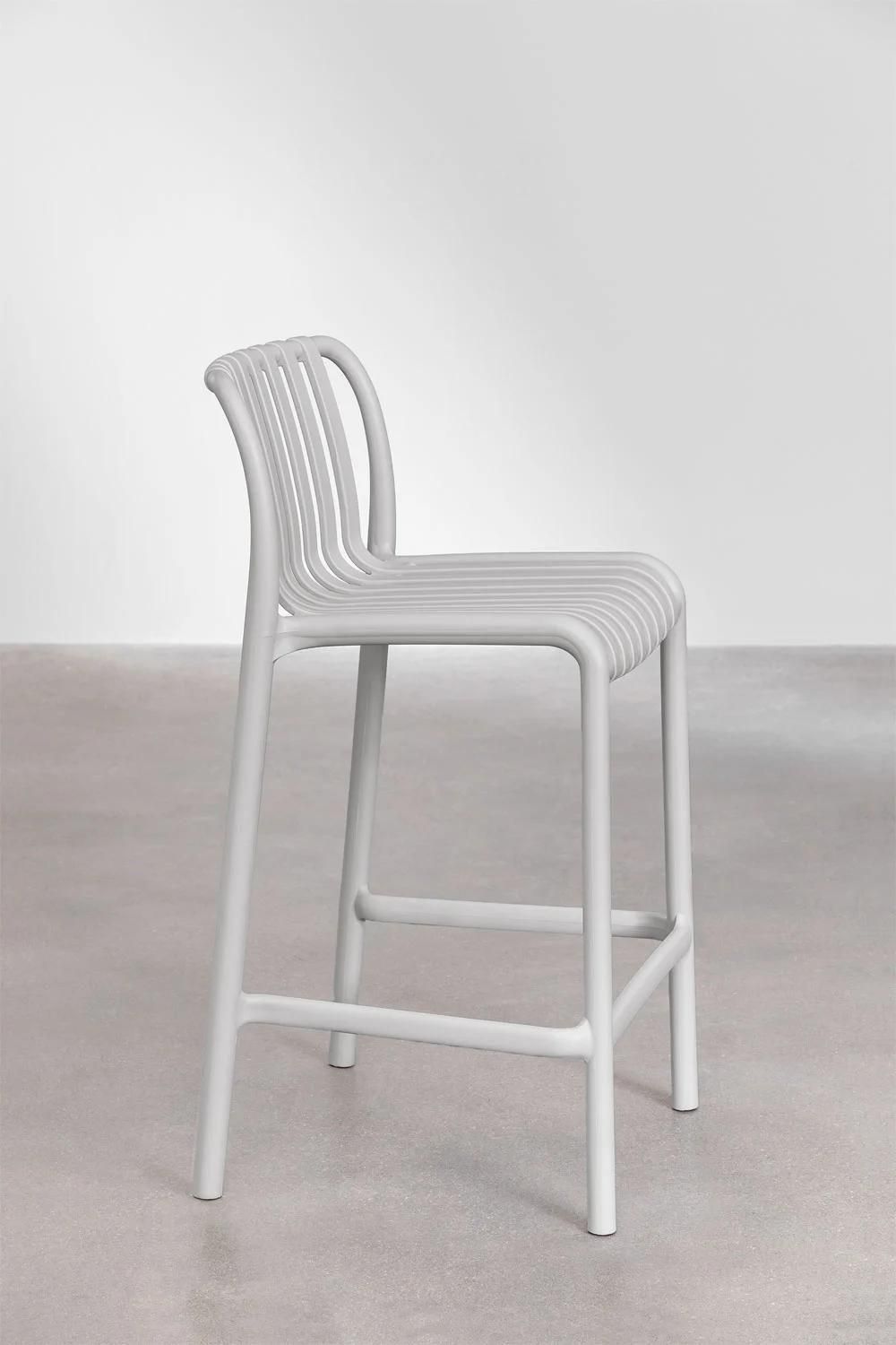 Pack De 2 Tabourets Hauts Empilables Wendell Gris Clair 65 Cm - 4