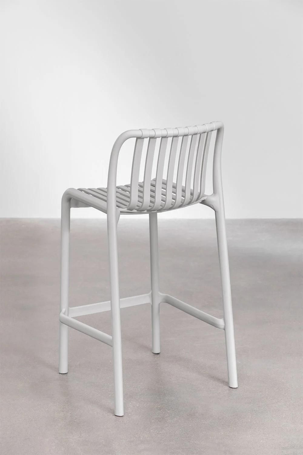 Pack De 2 Tabourets Hauts Empilables Wendell Gris Clair 65 Cm - 5