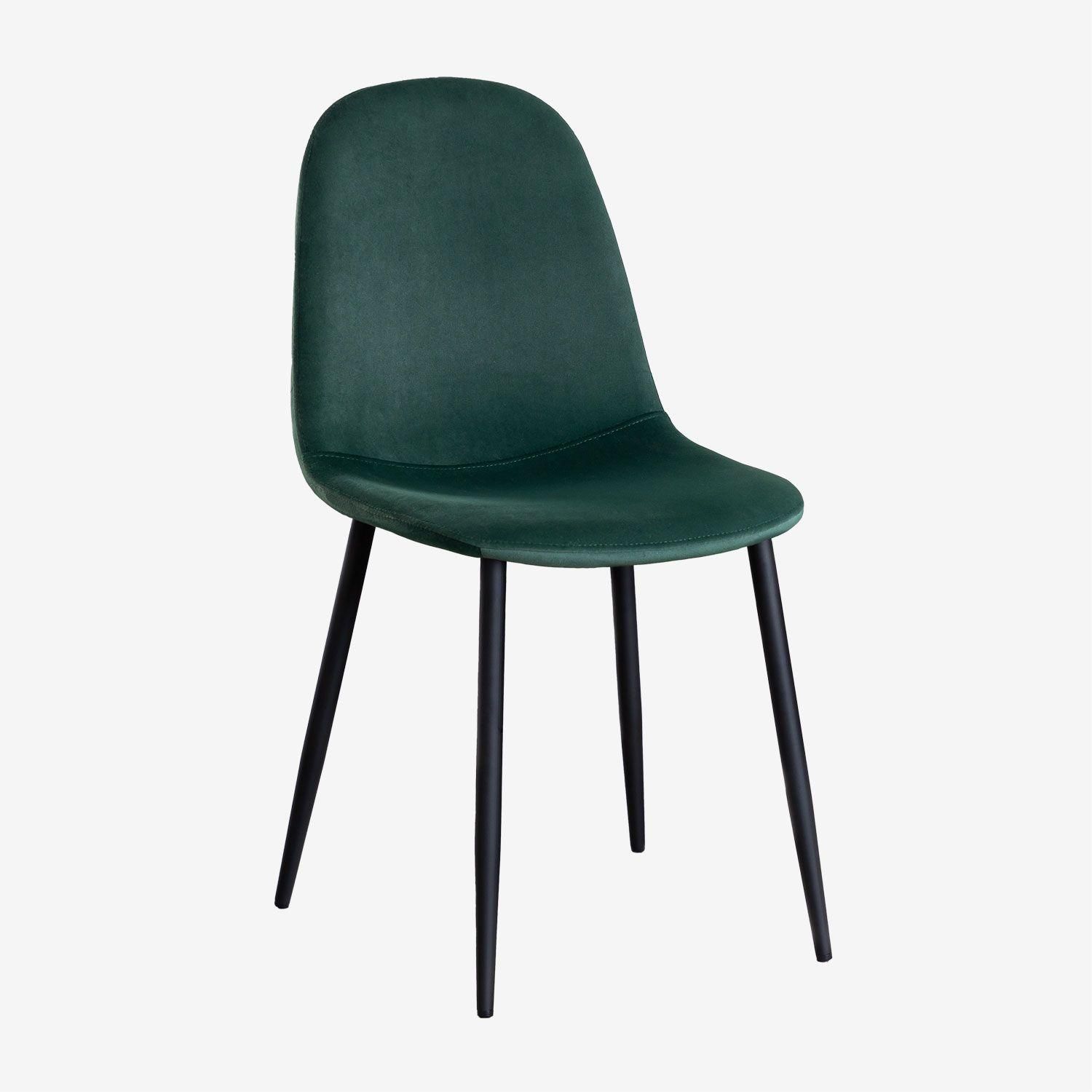 Pack 4 Chaises De Salle  Manger En Velours Glamm Noir