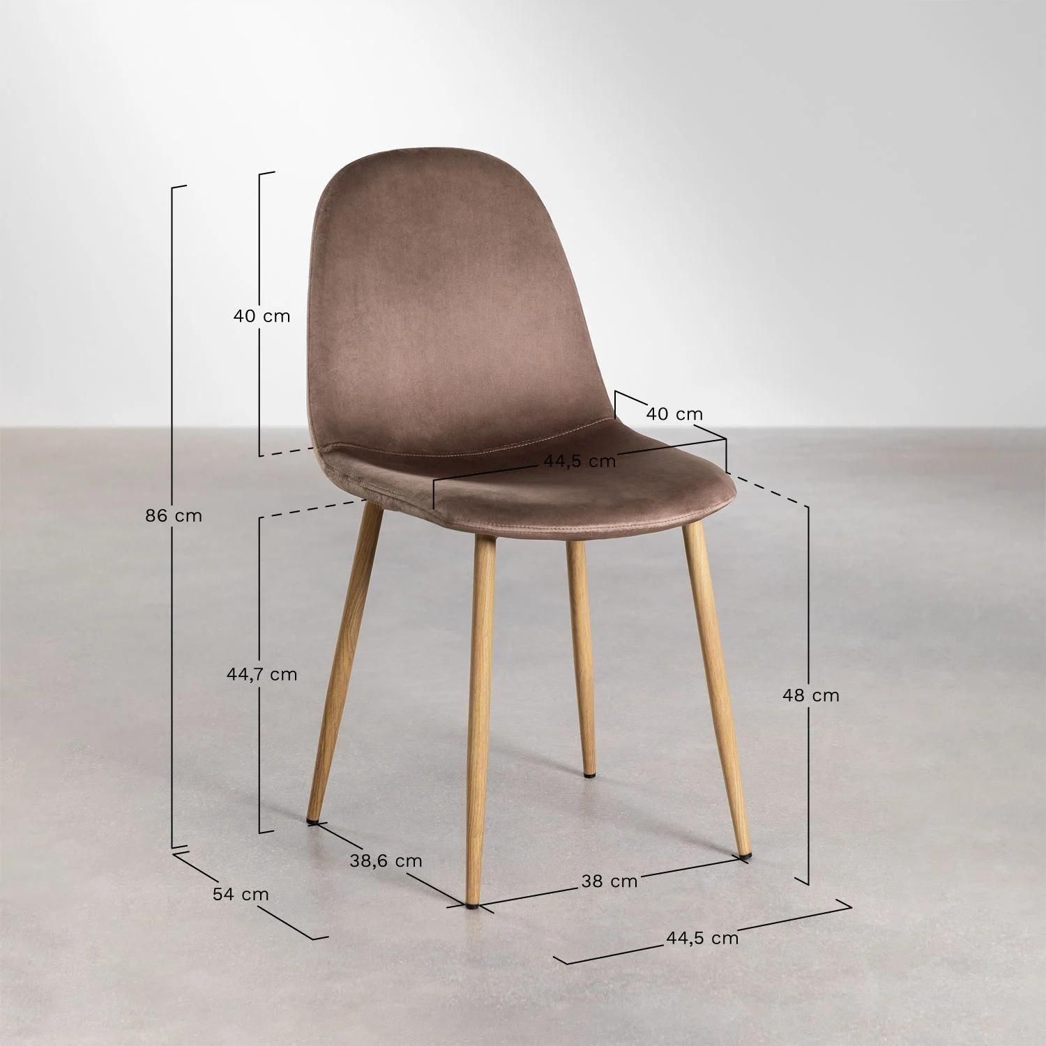 Pack 4 Chaises De Salle  Manger En Velours Glamm Noir - 2