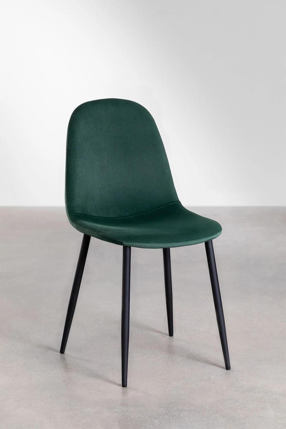 Pack 4 Chaises De Salle  Manger En Velours Glamm Noir - 3